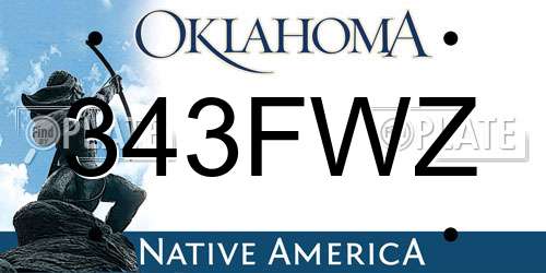 343FWZ Oklahoma License Plate