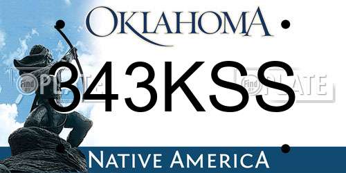 343KSS Oklahoma License Plate