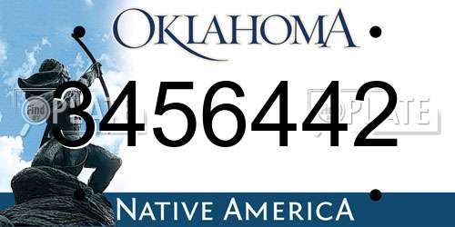 3456442 Oklahoma License Plate