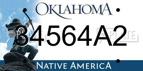 34564A2 Oklahoma License Plate
