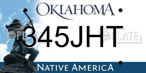 345JHT Oklahoma License Plate