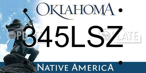 345LSZ Oklahoma License Plate