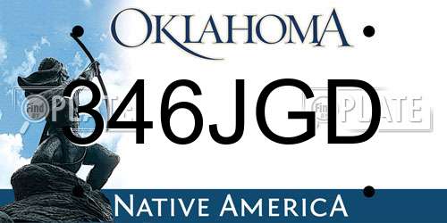 346JGD Oklahoma License Plate