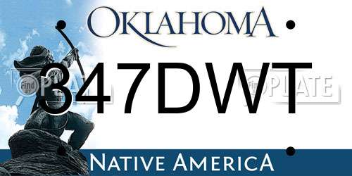 347DWT Oklahoma License Plate