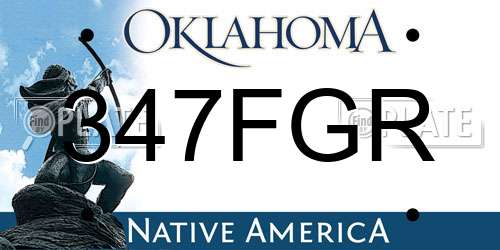 347FGR Oklahoma License Plate