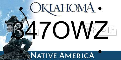 347OWZ Oklahoma License Plate