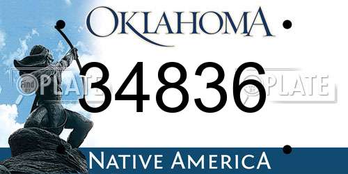 34836 Oklahoma License Plate