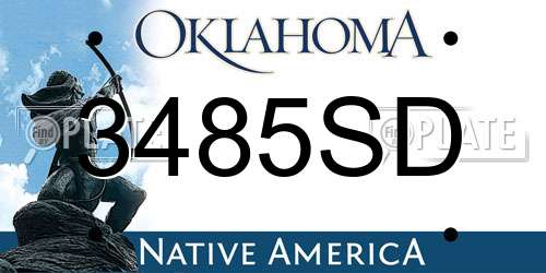 3485SD Oklahoma License Plate