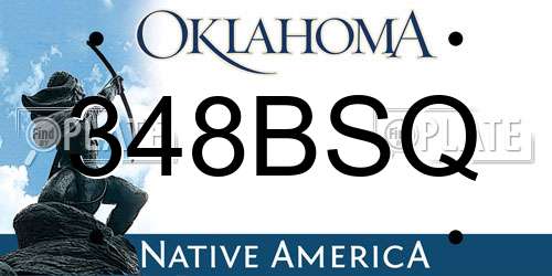 348BSQ Oklahoma License Plate