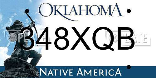 348XQB Oklahoma License Plate