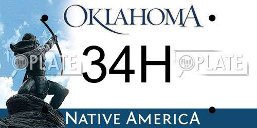 34H Oklahoma License Plate