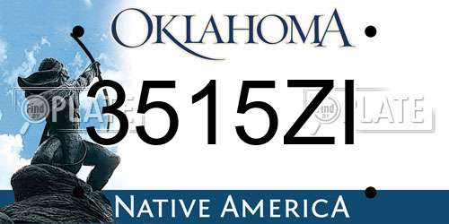 3515ZI Oklahoma License Plate