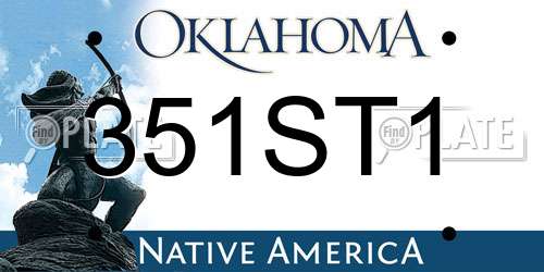 351ST1 Oklahoma License Plate