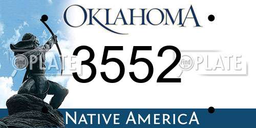 3552 Oklahoma License Plate