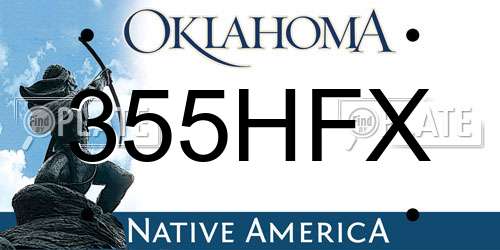 355HFX Oklahoma License Plate