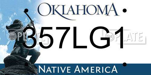 357LG1 Oklahoma License Plate