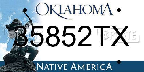 35852TX Oklahoma License Plate