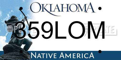 359LOM Oklahoma License Plate