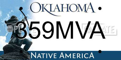 359MVA Oklahoma License Plate