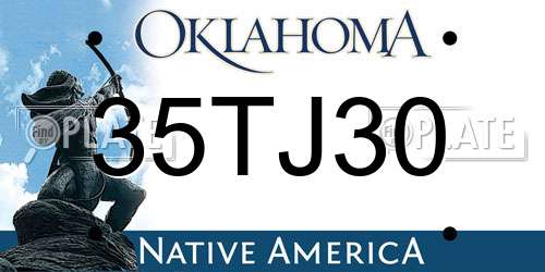 35TJ30 Oklahoma License Plate