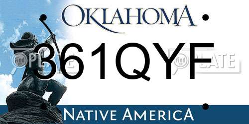361QYF Oklahoma License Plate