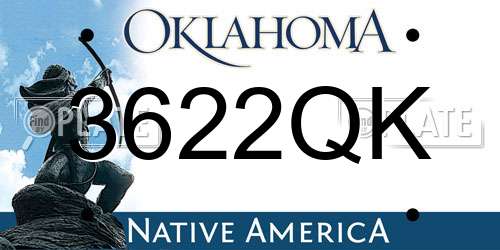 3622QK Oklahoma License Plate