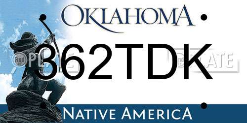 362TDK Oklahoma License Plate