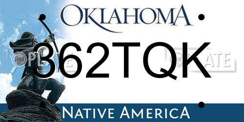 362TQK Oklahoma License Plate