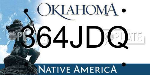 364JDQ Oklahoma License Plate