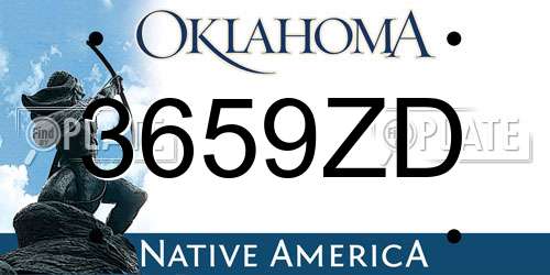 3659ZD Oklahoma License Plate