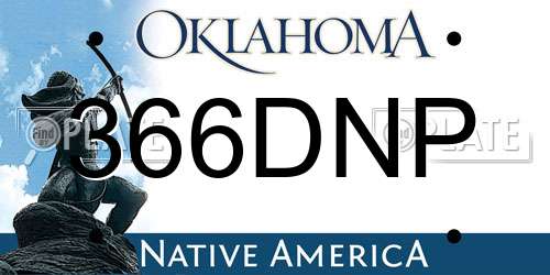 366DNP Oklahoma License Plate