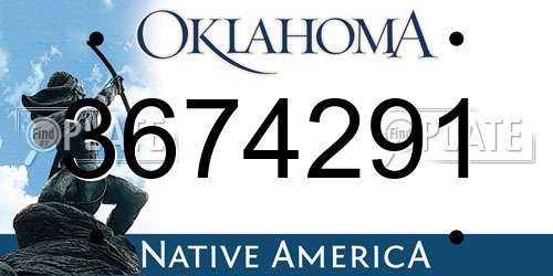 3674291 Oklahoma License Plate