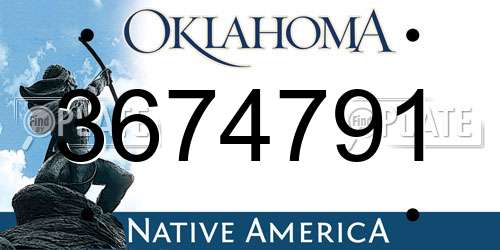 3674791 Oklahoma License Plate