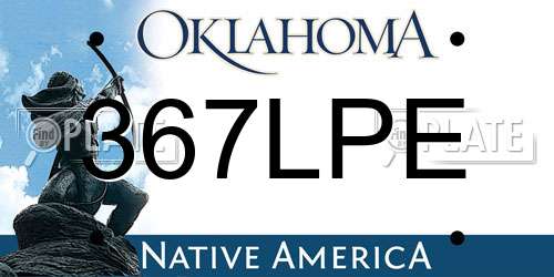 367LPE Oklahoma License Plate