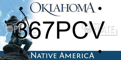 367PCV Oklahoma License Plate