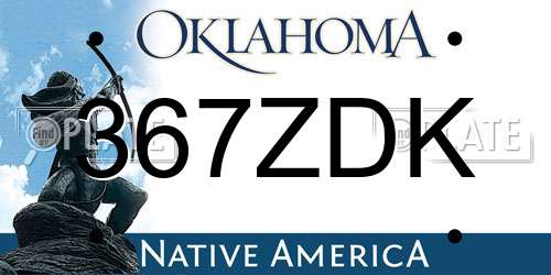 367ZDK Oklahoma License Plate