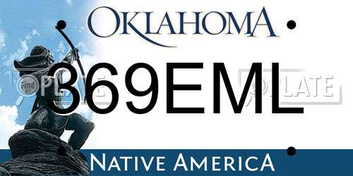 369EML Oklahoma License Plate