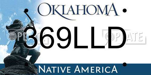 369LLD Oklahoma License Plate