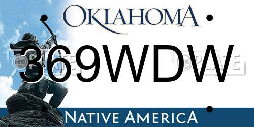 369WDW Oklahoma License Plate