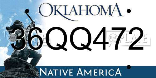36QQ472 Oklahoma License Plate