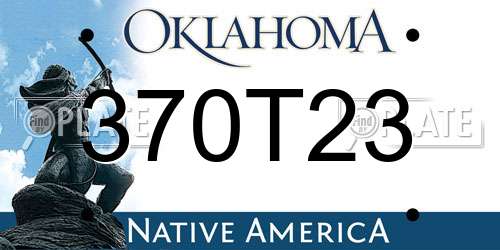 370T23 Oklahoma License Plate