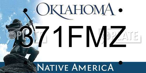 371FMZ Oklahoma License Plate