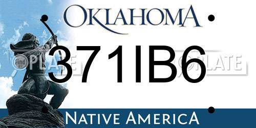 371IB6 Oklahoma License Plate