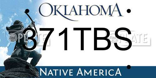 371TBS Oklahoma License Plate