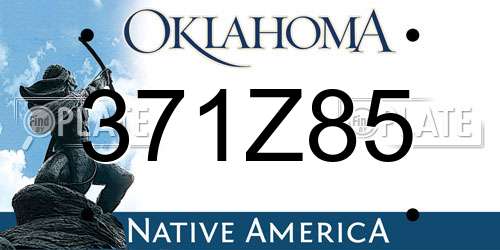 371Z85 Oklahoma License Plate
