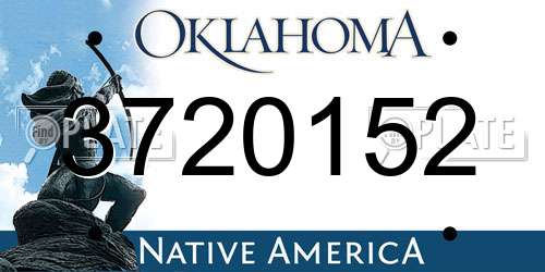 3720152 Oklahoma License Plate