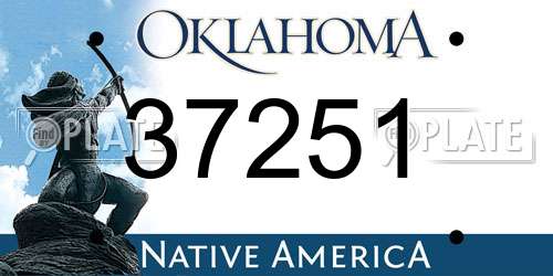 37251 Oklahoma License Plate
