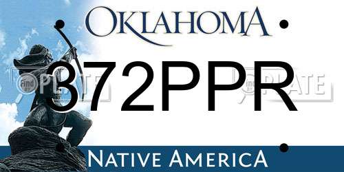 372PPR Oklahoma License Plate