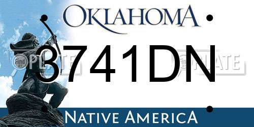 3741DN Oklahoma License Plate