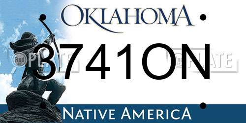 3741ON Oklahoma License Plate